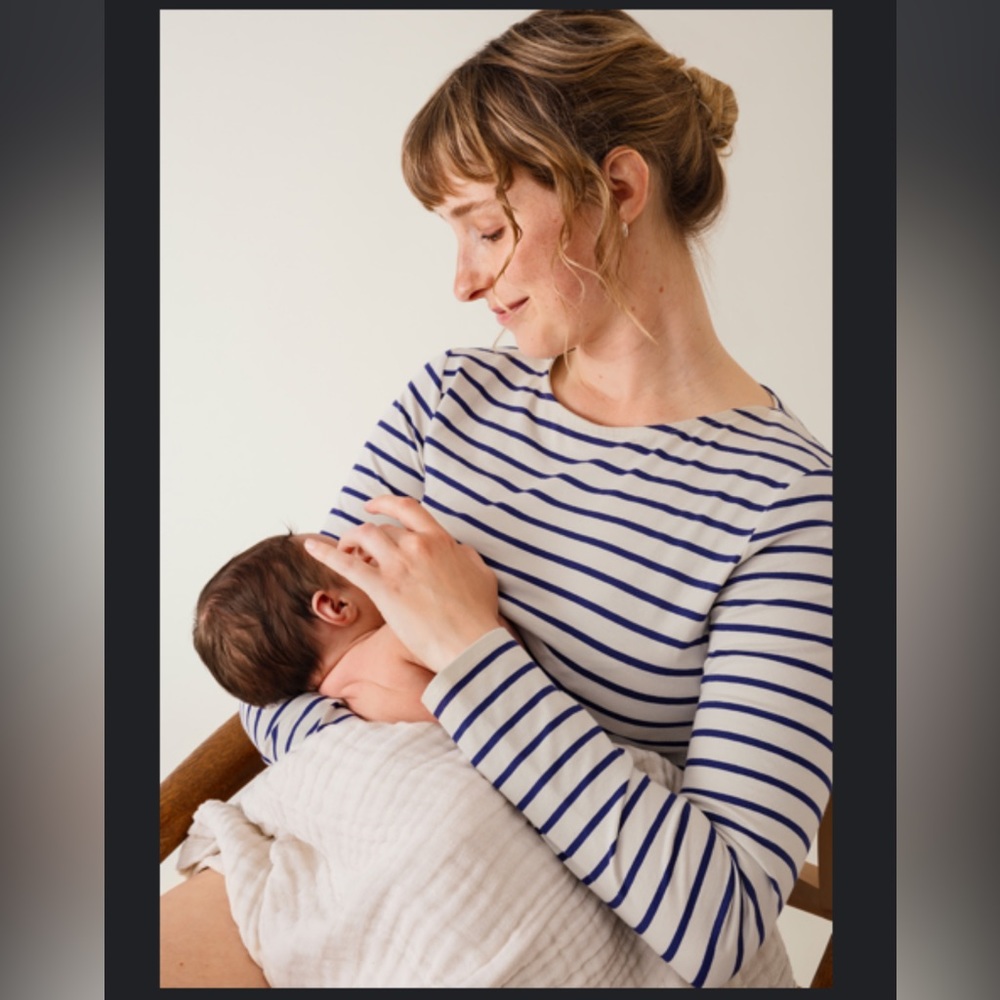 Boob Design - Navy Striped Nursing Top